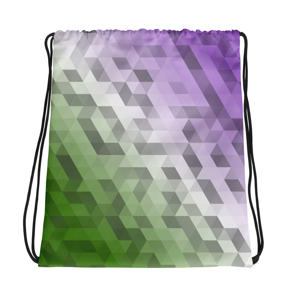 Genderqueer Colors Low Poly Drawstring bag
