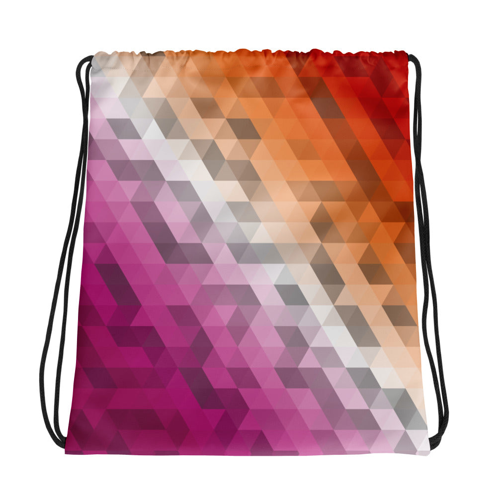 Lesbian Colors Low Poly Drawstring bag
