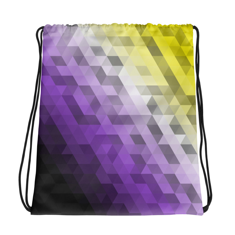 Nonbinary Colors Low Poly Drawstring bag