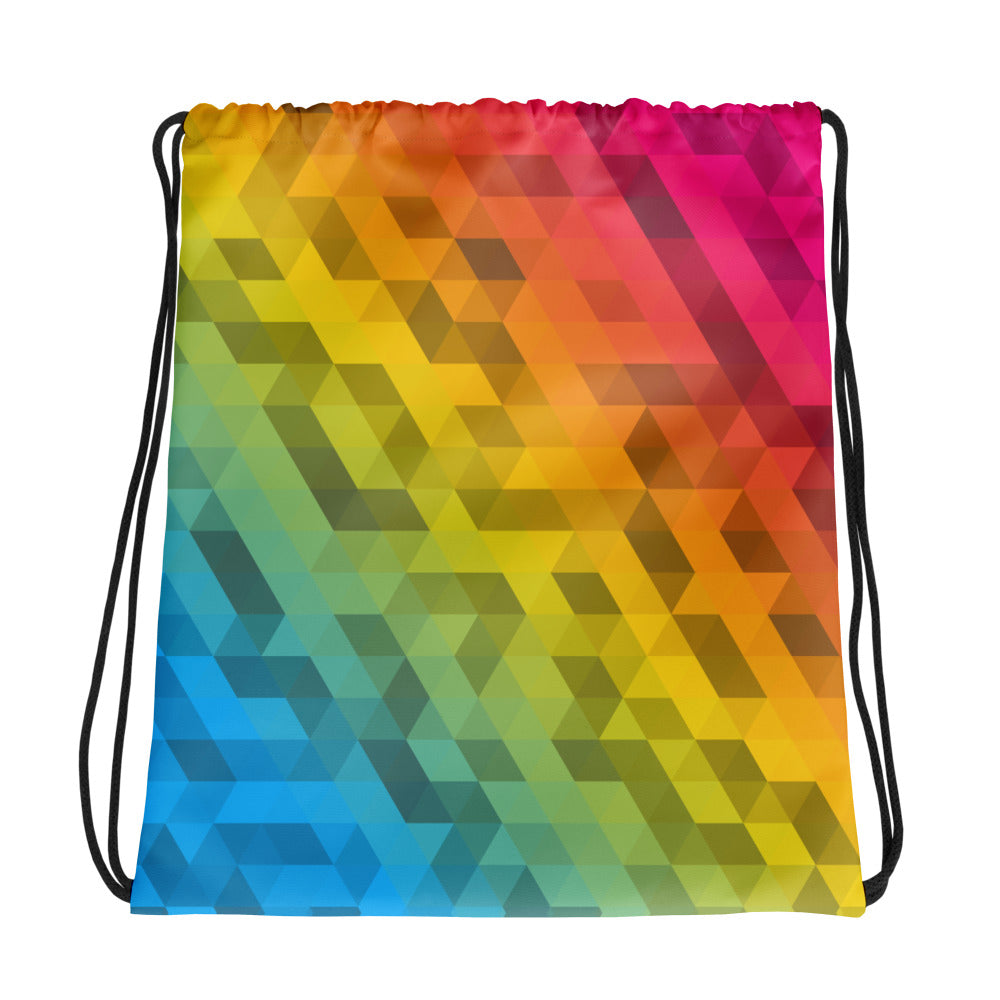 Pansexual Colors Low Poly Drawstring bag
