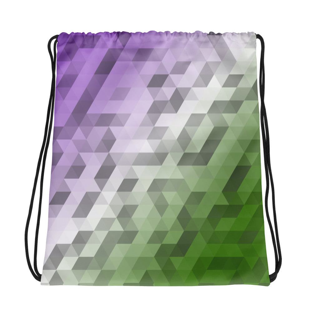 Genderqueer Colors Low Poly Drawstring bag