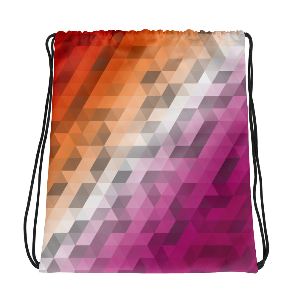 Lesbian Colors Low Poly Drawstring bag