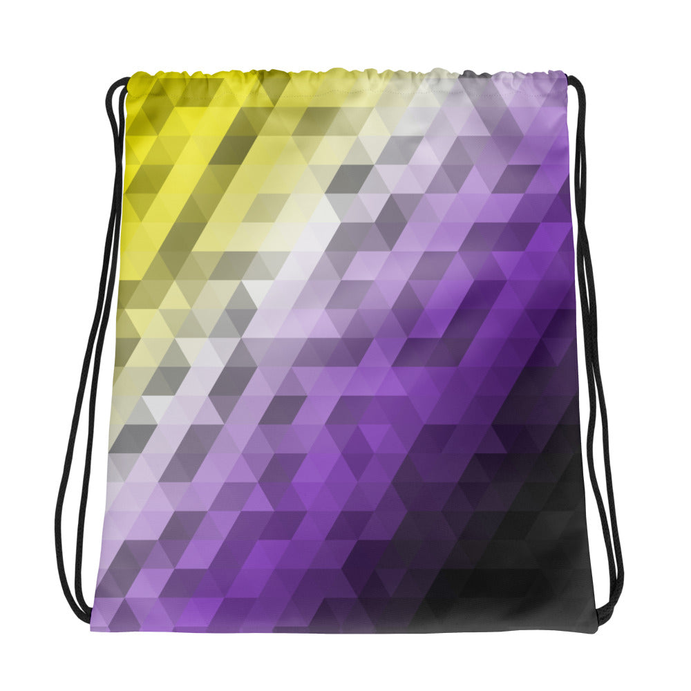 Nonbinary Colors Low Poly Drawstring bag