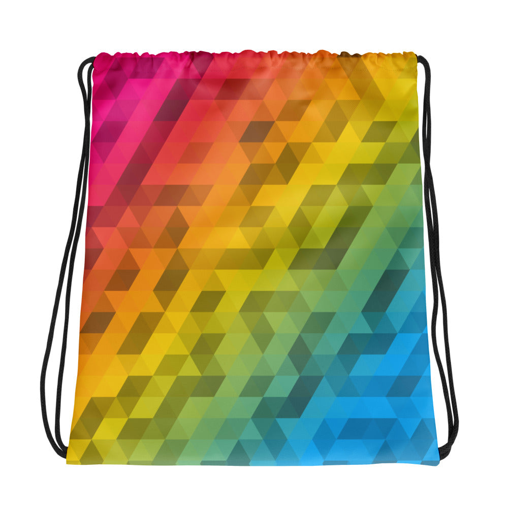 Pansexual Colors Low Poly Drawstring bag