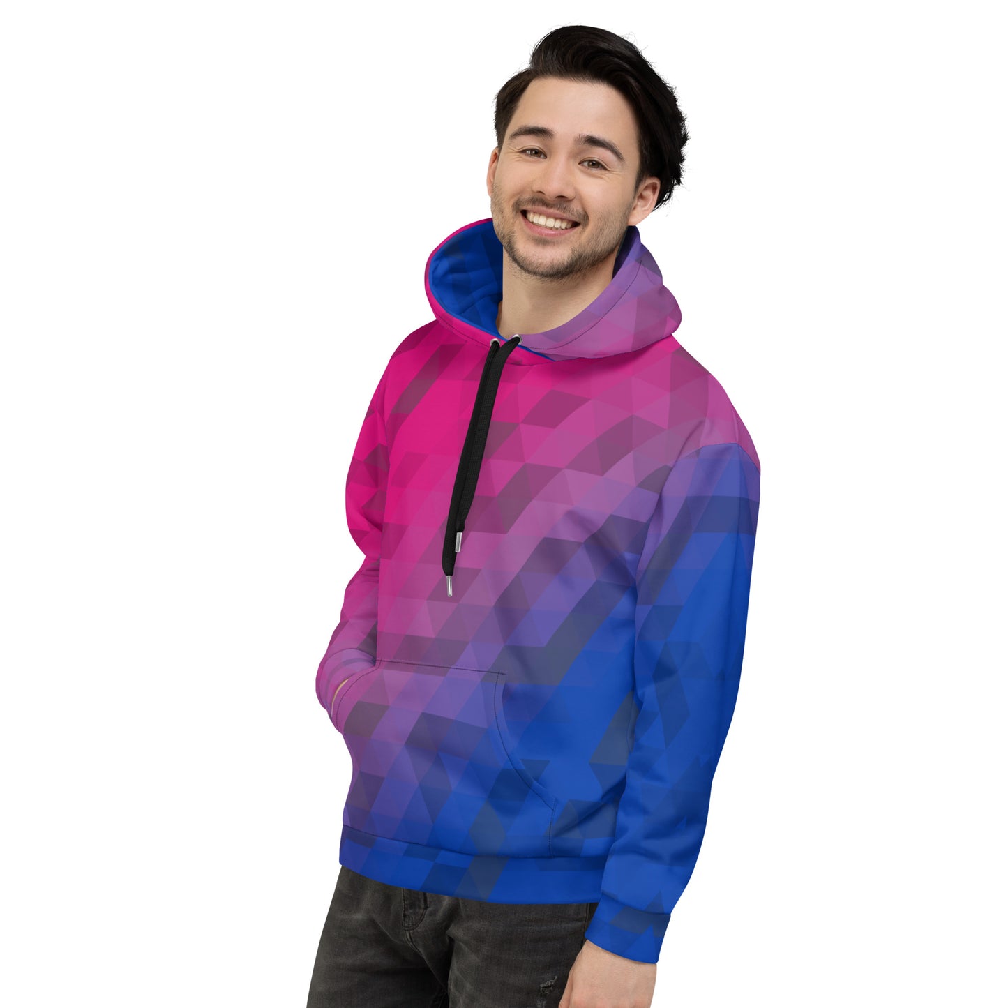 Bisexuell Farben Low Poly Hoodie
