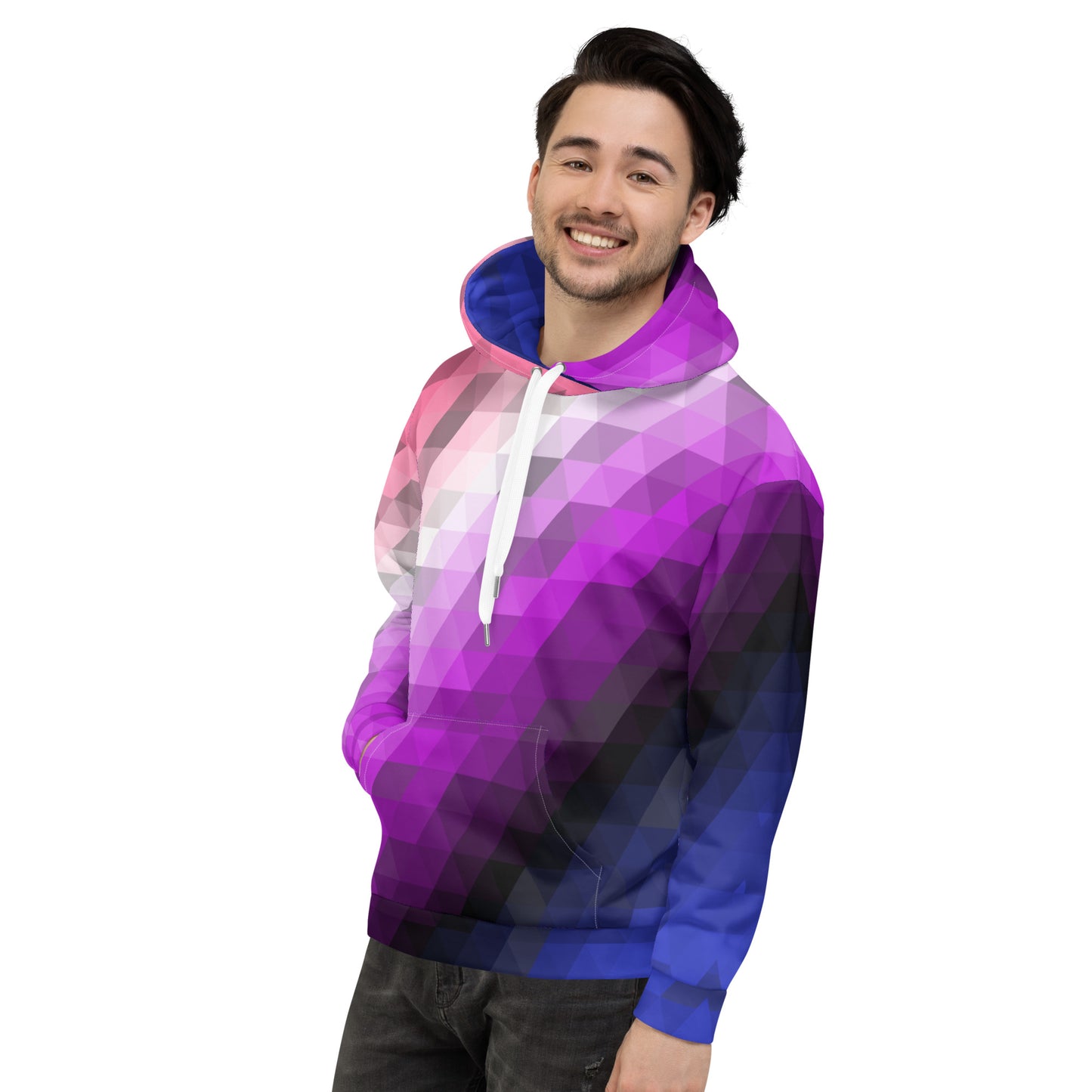 Genderfluid Colors Low Poly Hoodie