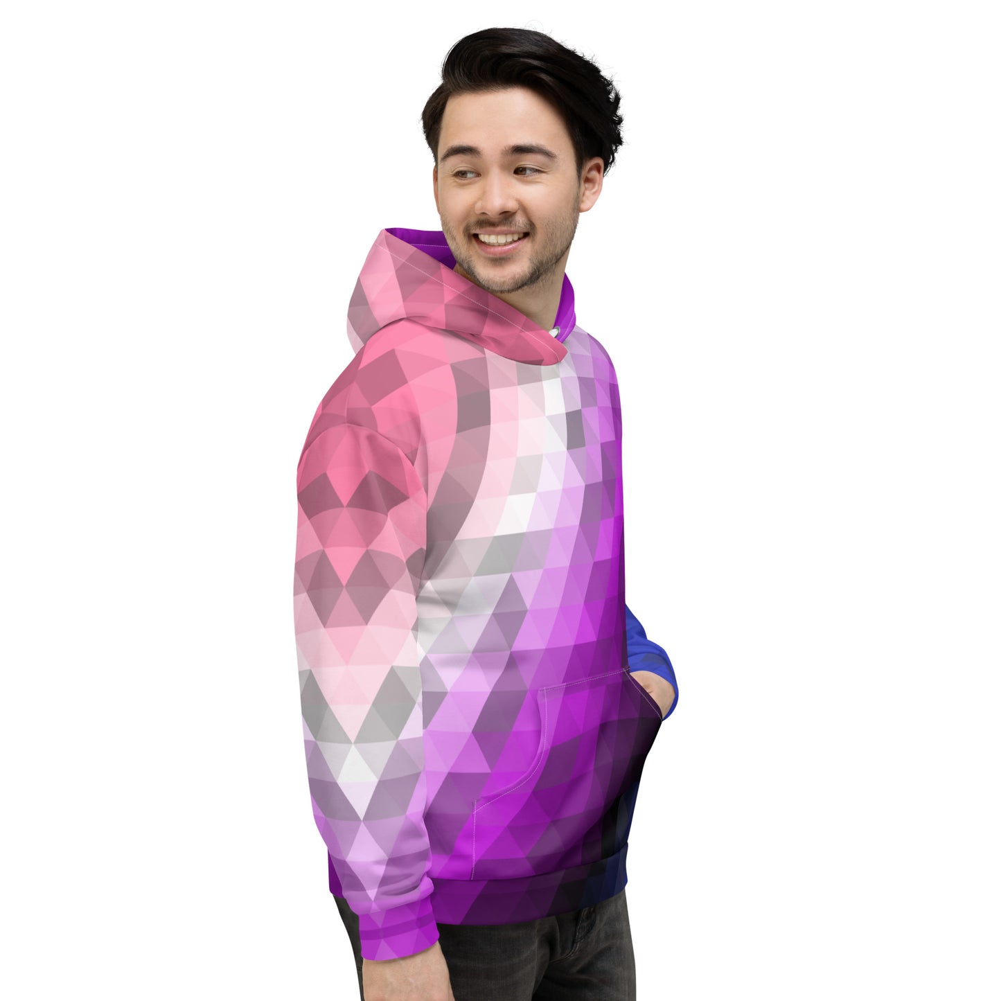 Genderfluid Colors Low Poly Hoodie