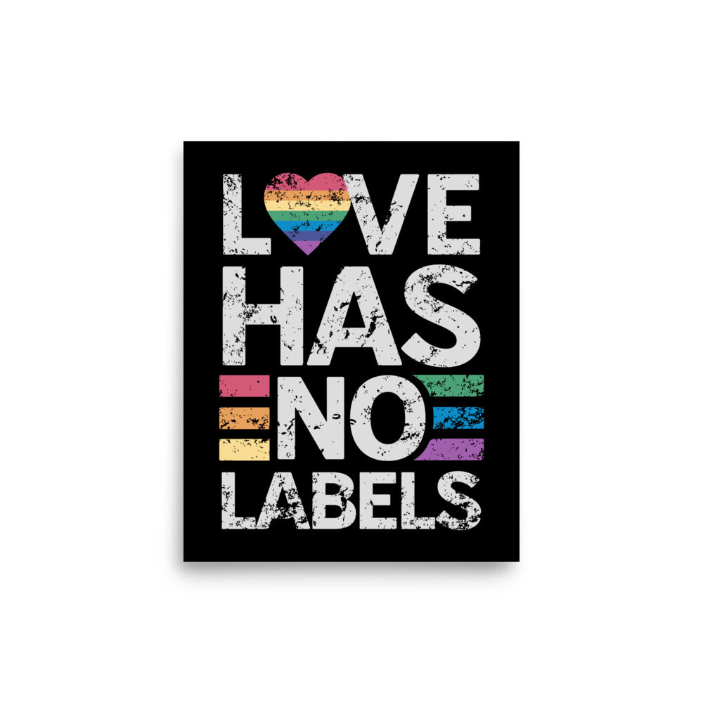 Love has no Labels Black Poster