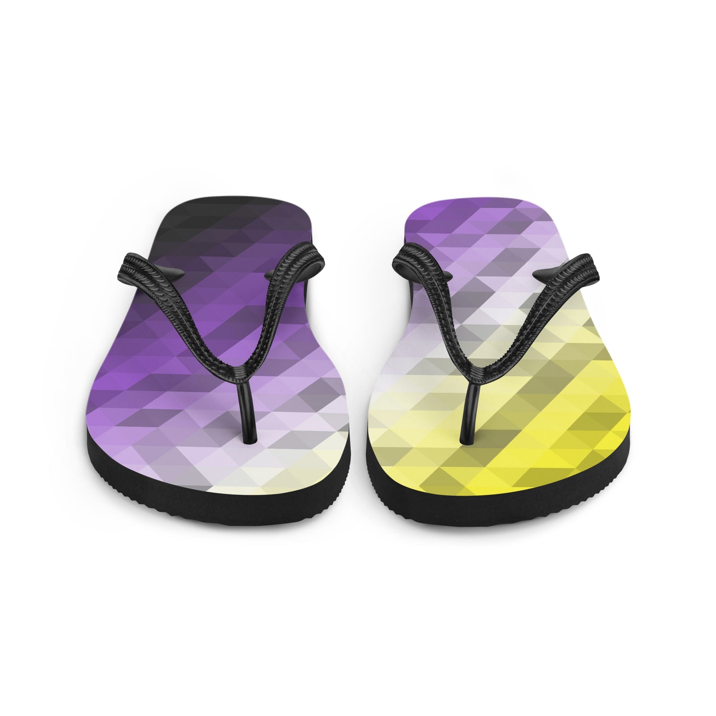 Nonbinary Colors Low Poly Flip-Flops