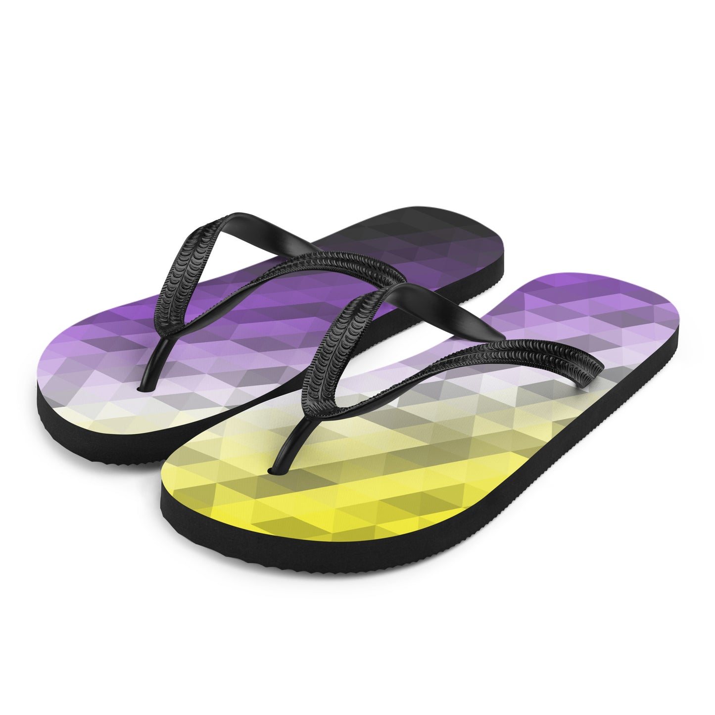 Nonbinary Colors Low Poly Flip-Flops