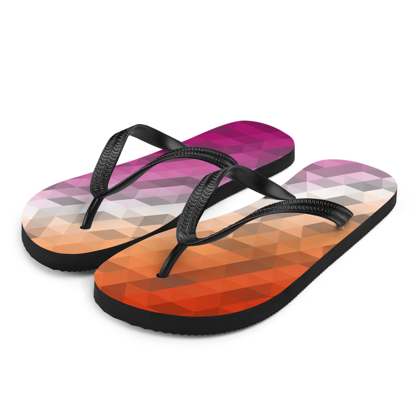 Lesbian Colors Low Poly Flip-Flops