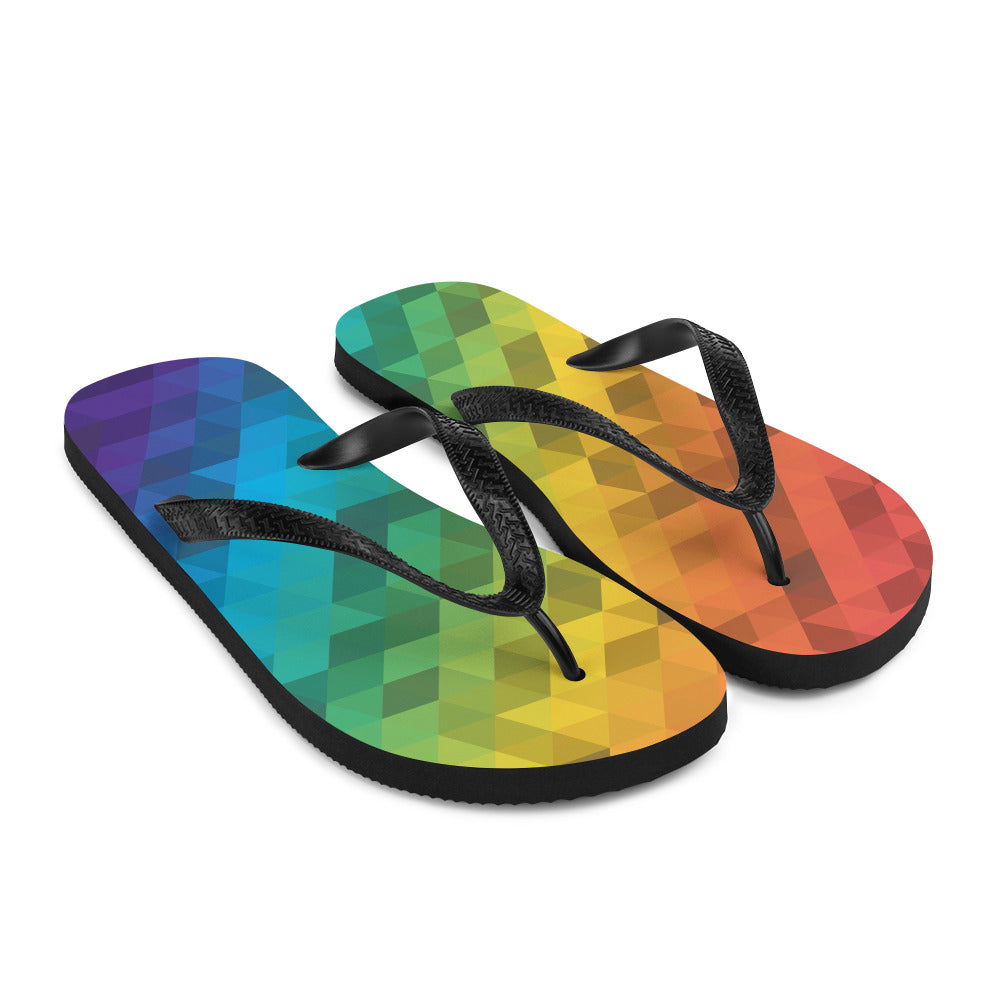 Pride Colors Low Poly Flip-Flops