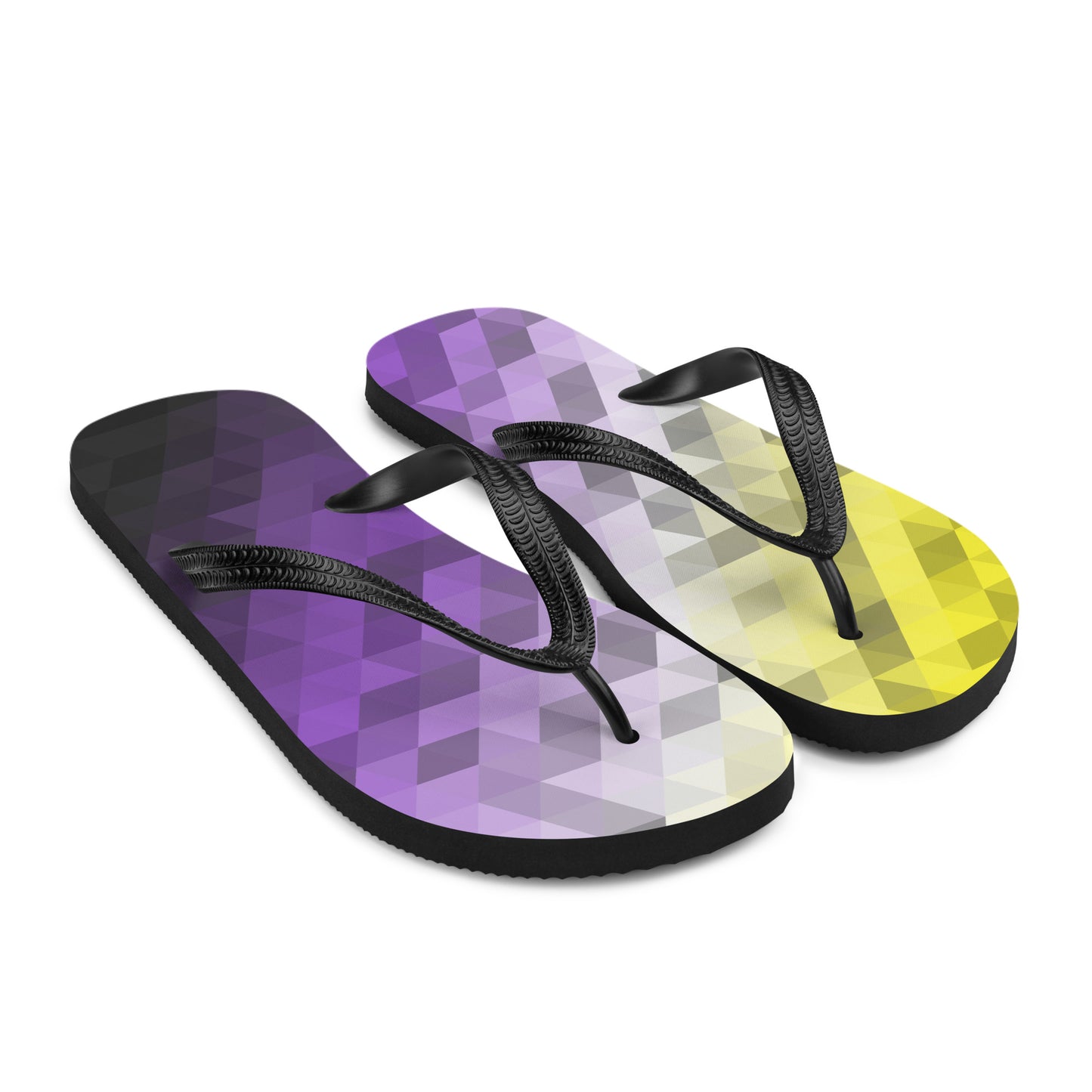 Nonbinary Colors Low Poly Flip-Flops