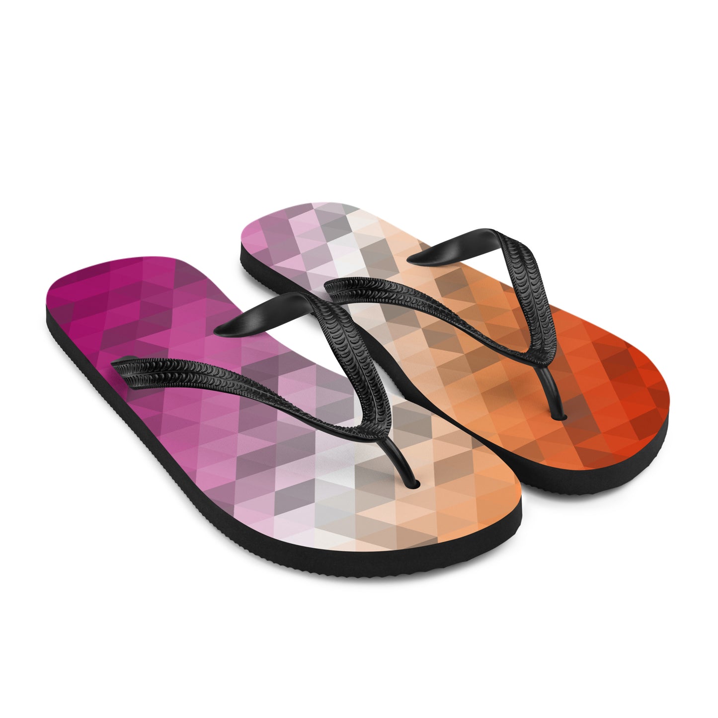 Lesbian Colors Low Poly Flip-Flops