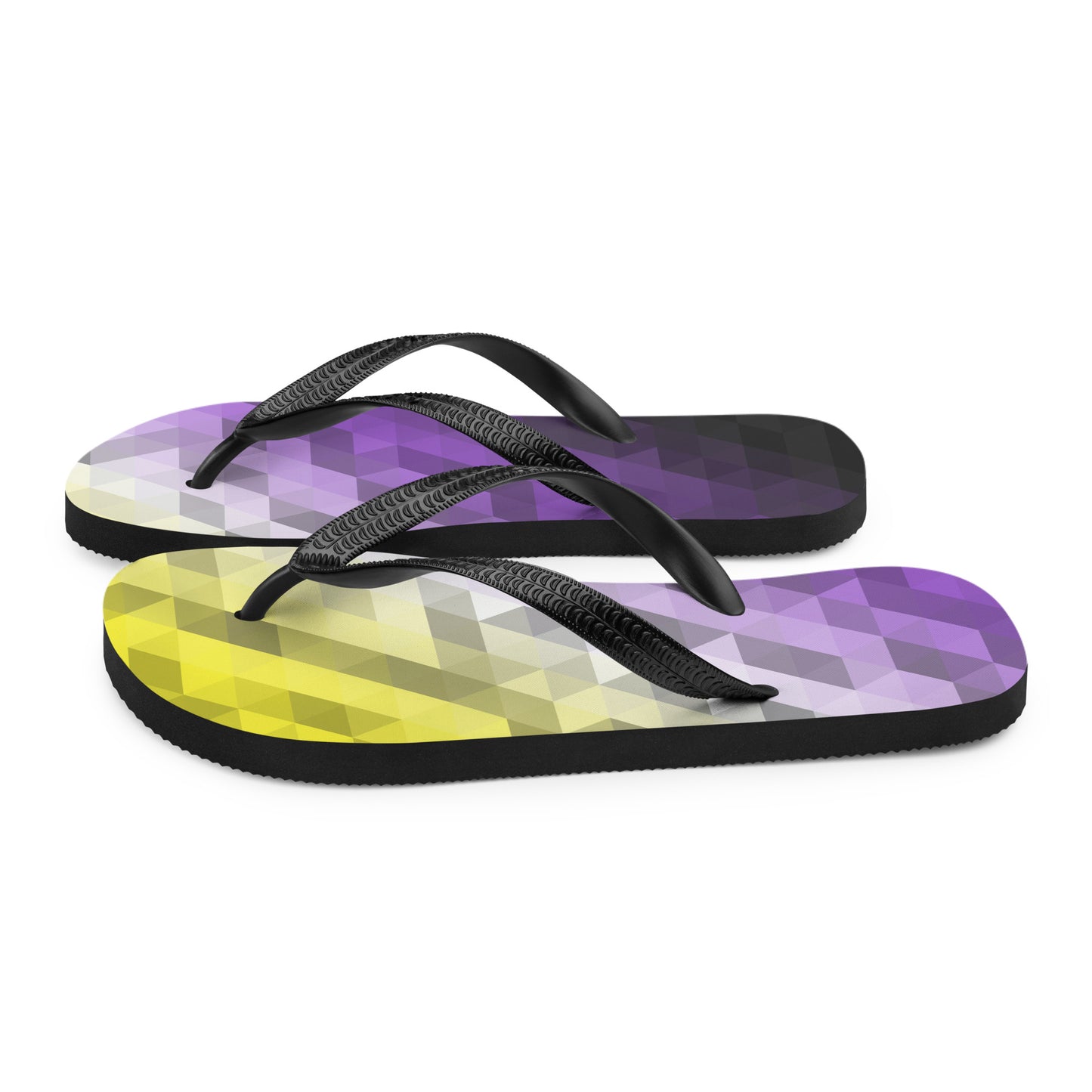 Nonbinary Colors Low Poly Flip-Flops