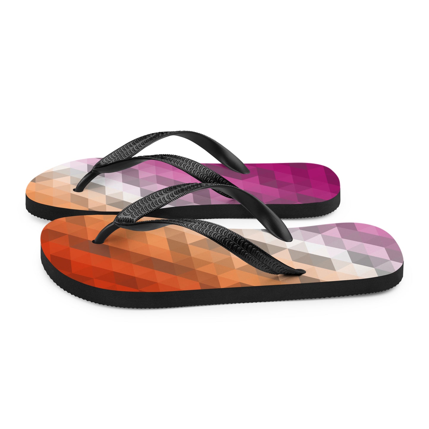 Lesbian Colors Low Poly Flip-Flops