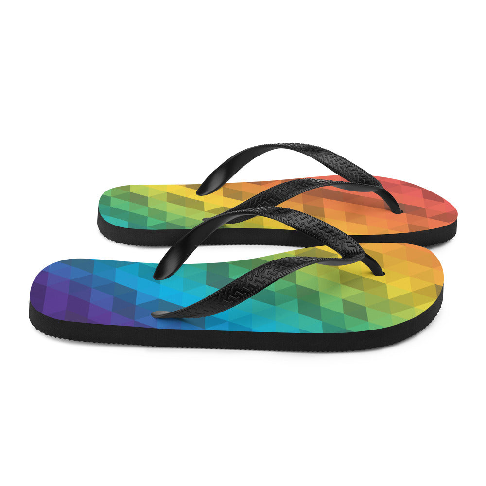 Pride Colors Low Poly Flip-Flops