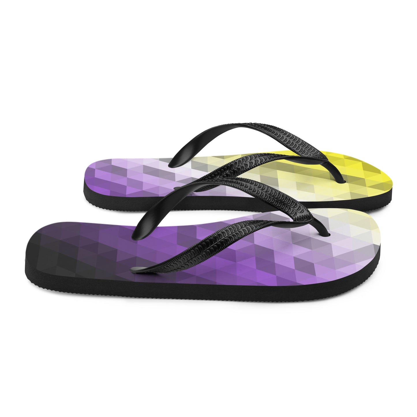 Nonbinary Colors Low Poly Flip-Flops