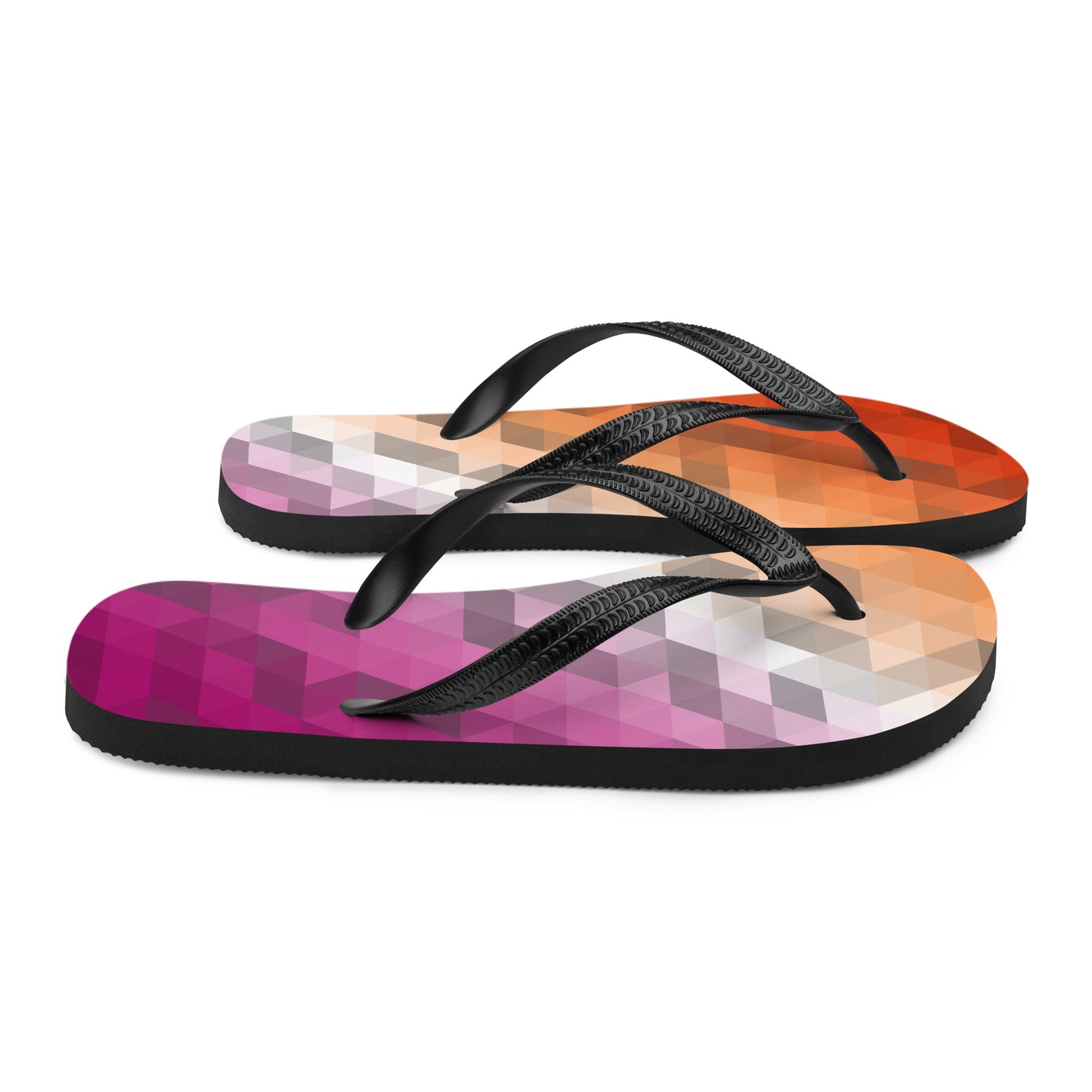 Lesbian Colors Low Poly Flip-Flops