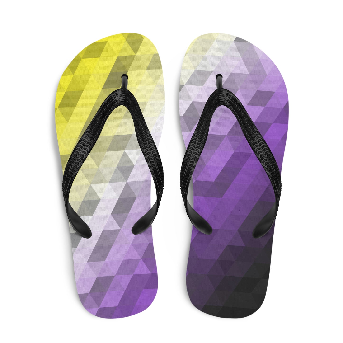 Nonbinary Colors Low Poly Flip-Flops