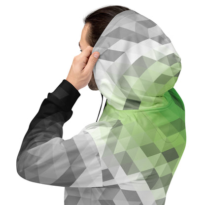 Aromantisch Farben Low Poly Hoodie