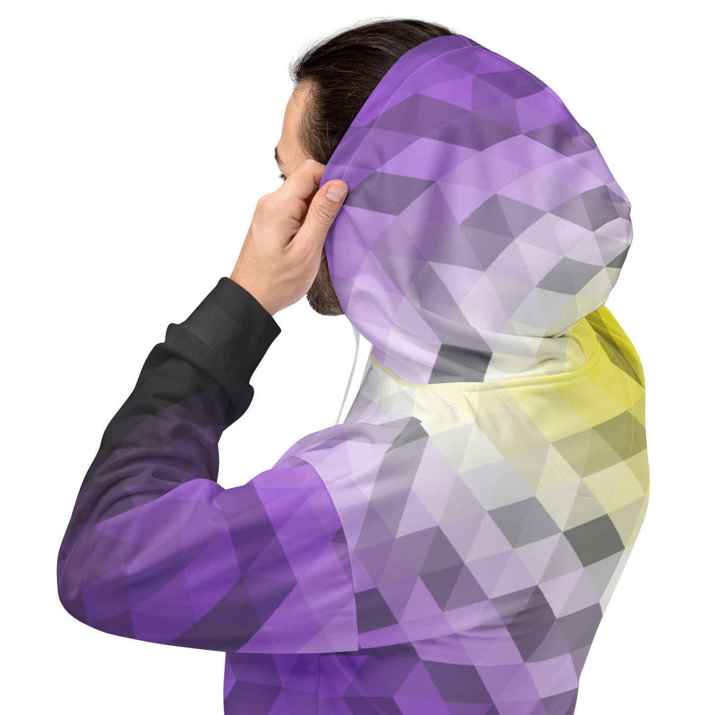 Nonbinär Farben Low Poly Hoodie