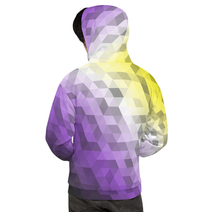 Nonbinär Farben Low Poly Hoodie