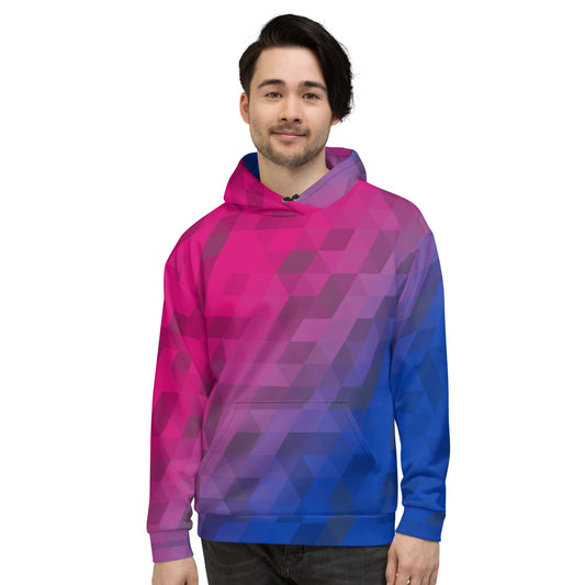 Bisexuell Farben Low Poly Hoodie