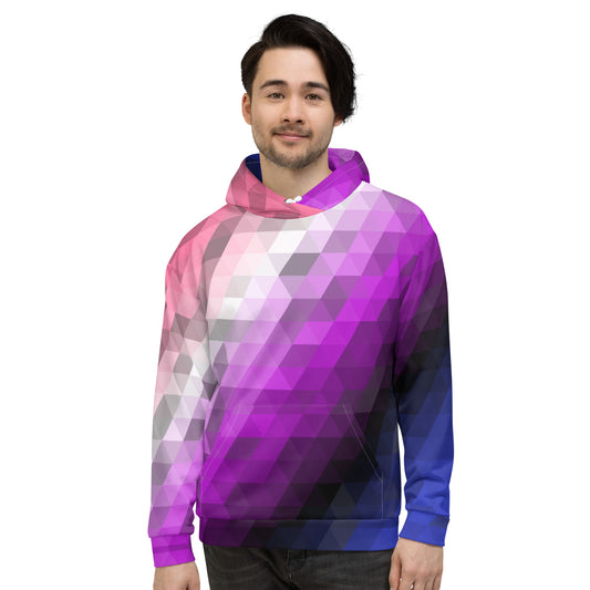 Genderfluid Farben Low Poly Hoodie