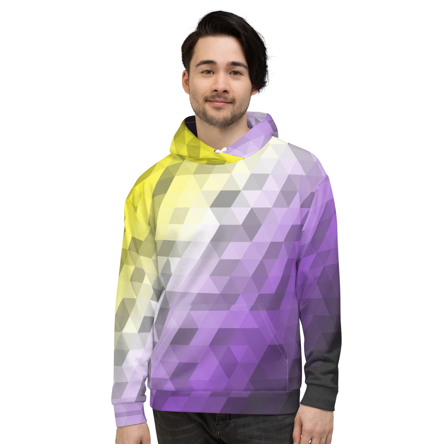 Nonbinär Farben Low Poly Hoodie