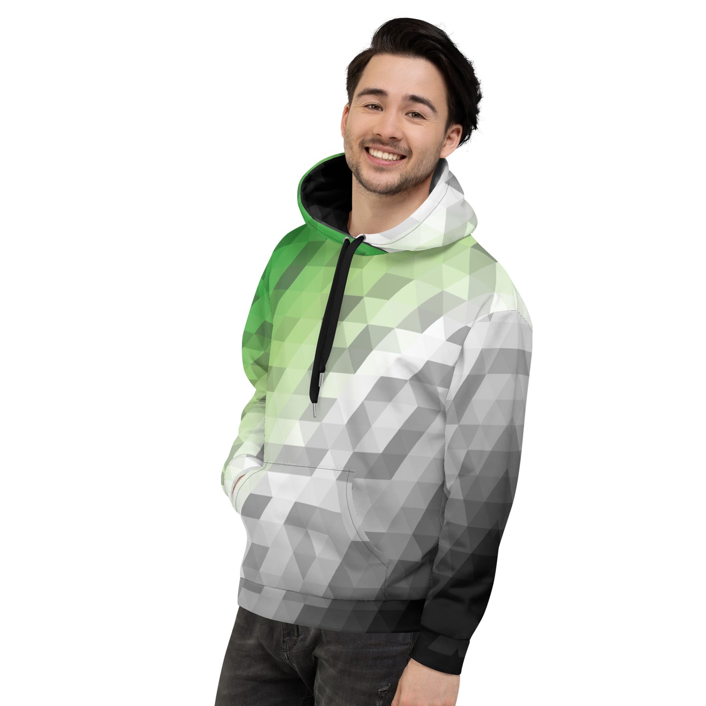 Aromantisch Farben Low Poly Hoodie