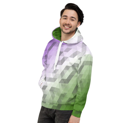 Genderqueer Farben Low Poly Hoodie