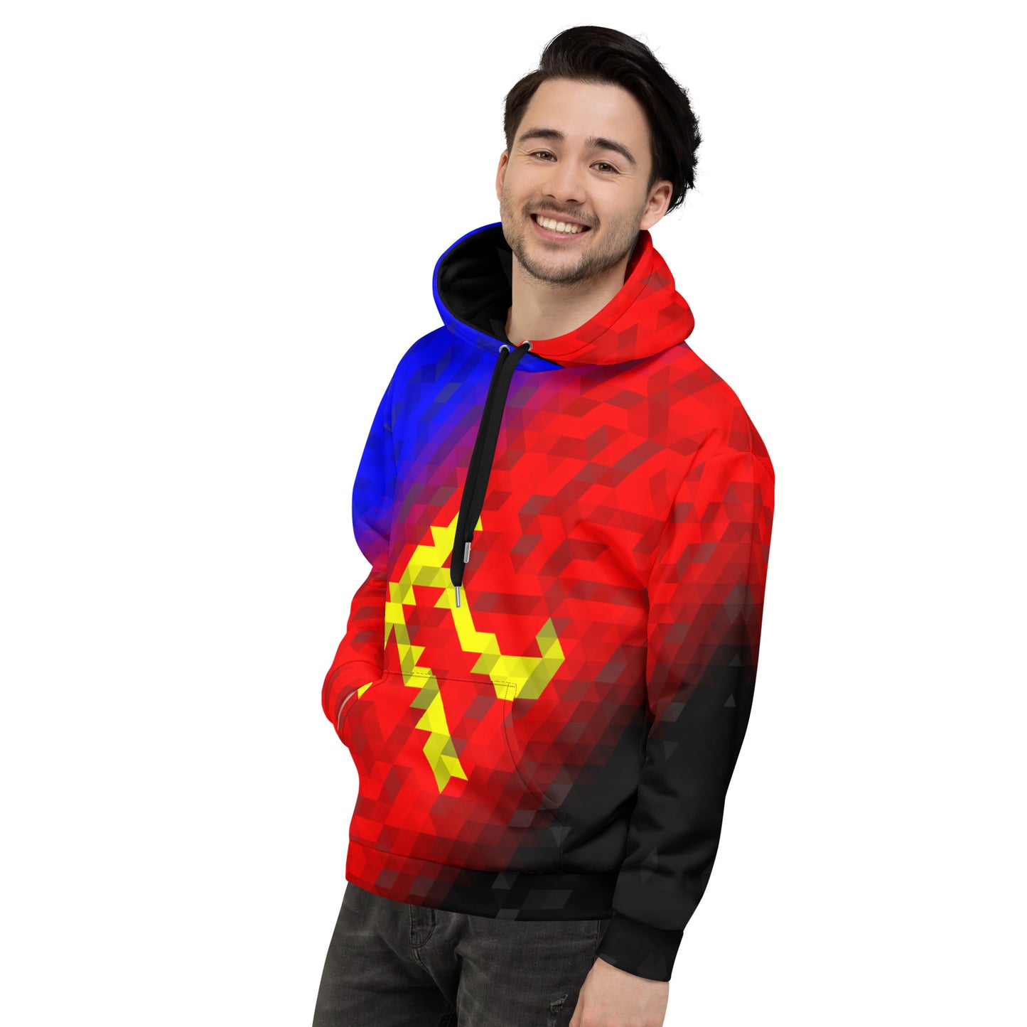 Polyamor Farben Low Poly Hoodie