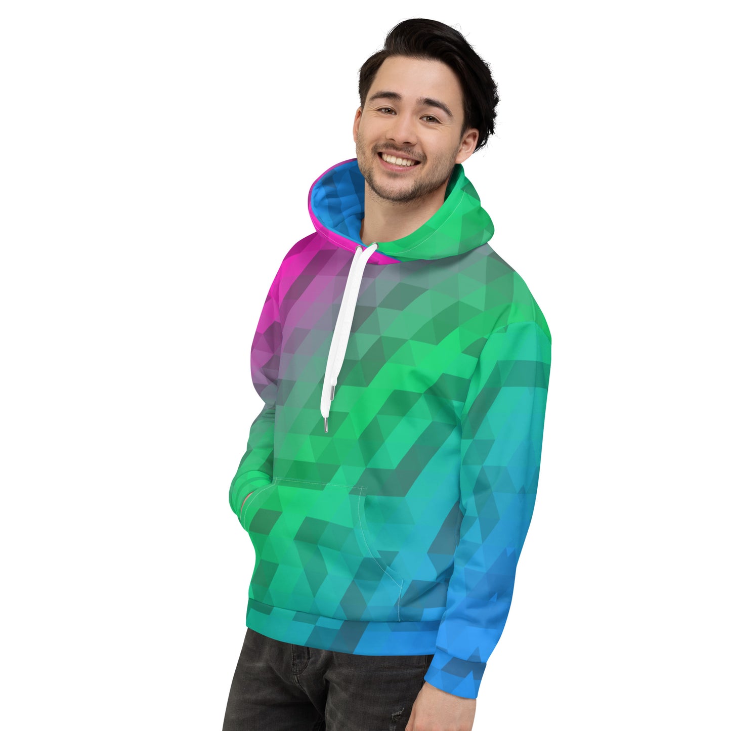 Polysexuell Farben Low Poly Hoodie