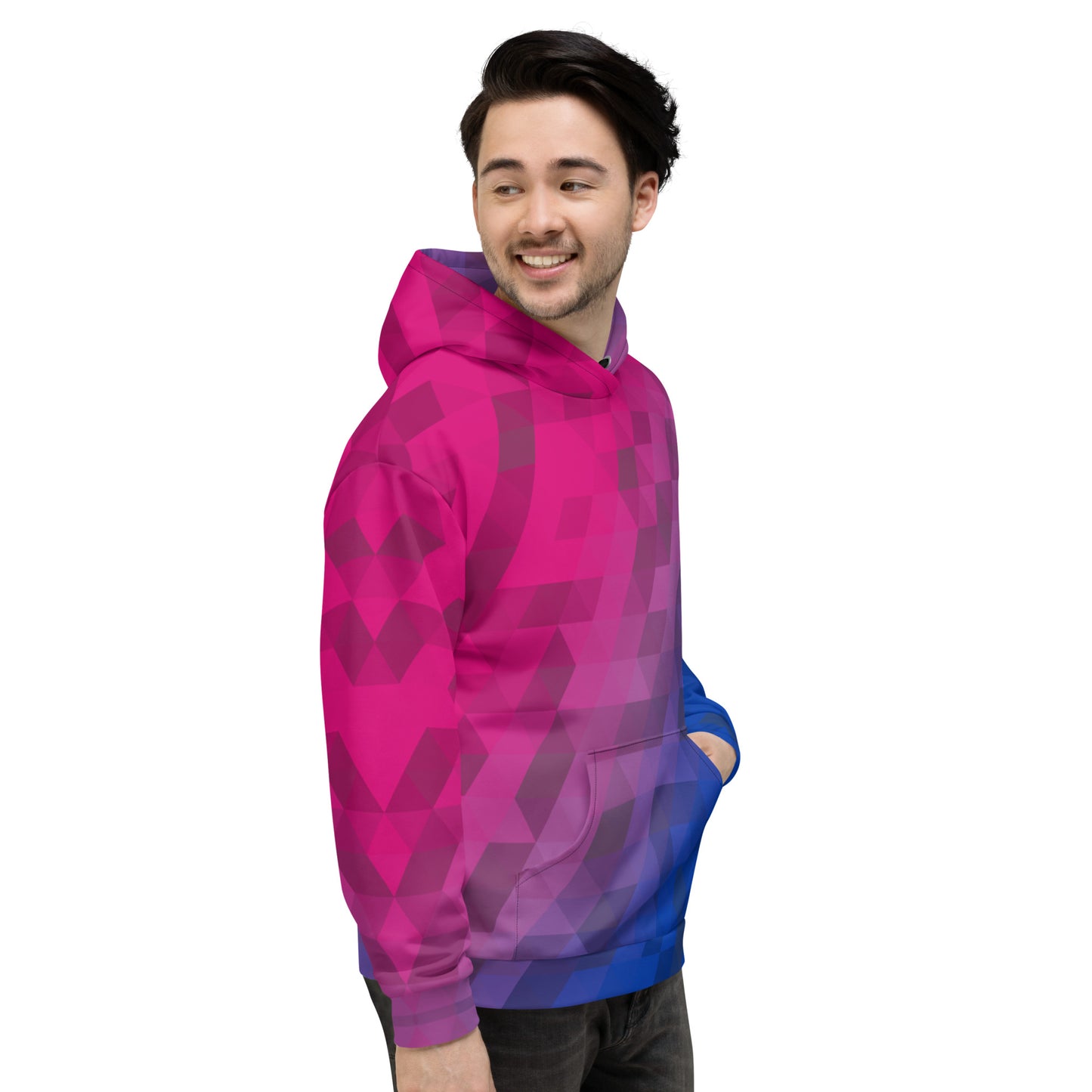 Bisexuell Farben Low Poly Hoodie