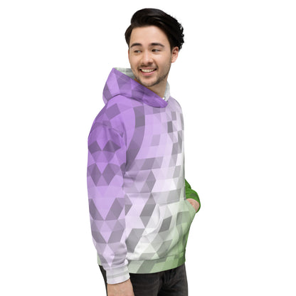 Genderqueer Farben Low Poly Hoodie