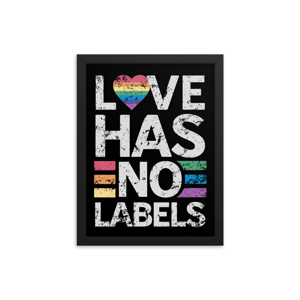 Love has no Labels Black Framed Poster