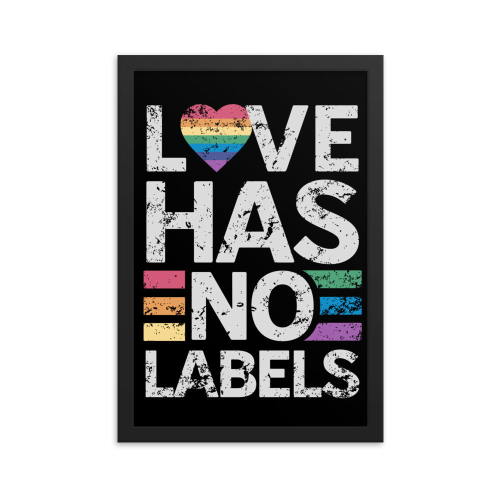 Love has no Labels Black Framed Poster