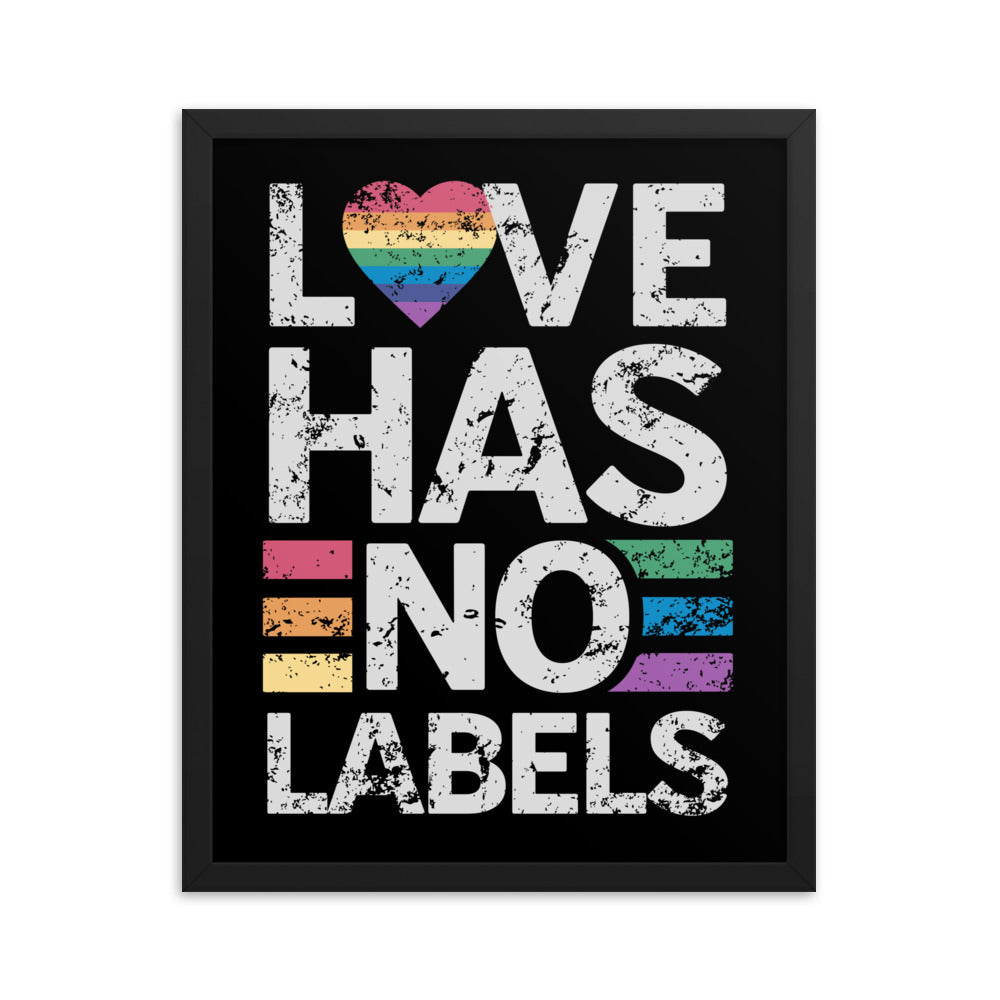 Love has no Labels Black Framed Poster