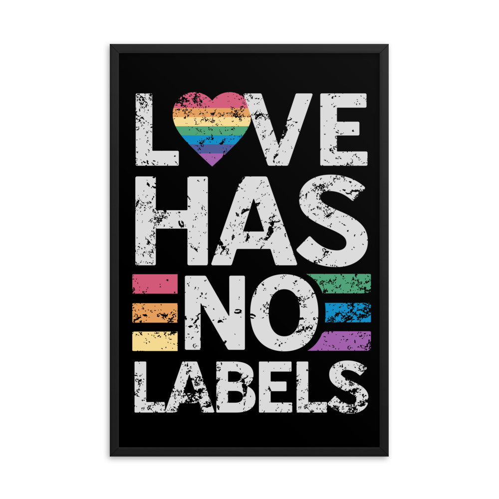 Love has no Labels Black Framed Poster