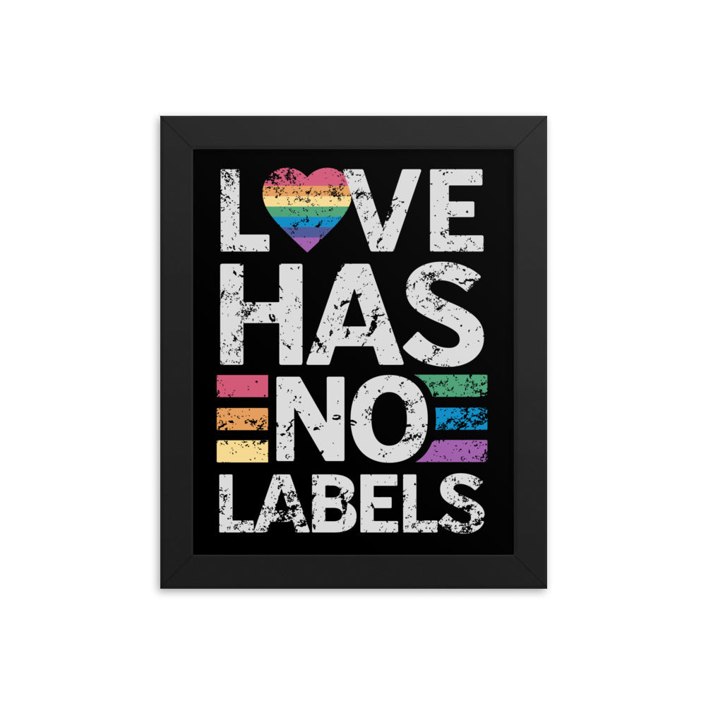 Love has no Labels Black Framed Poster