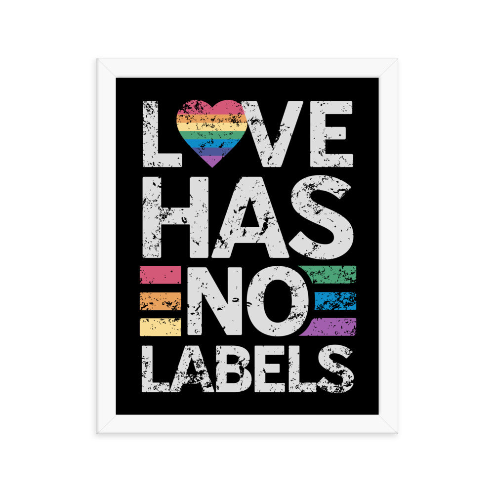 Love has no Labels Black Framed Poster