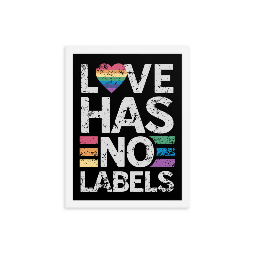 Love has no Labels Black Framed Poster