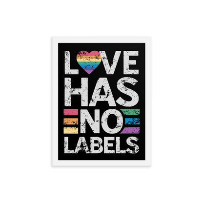 Love has no Labels Black Framed Poster