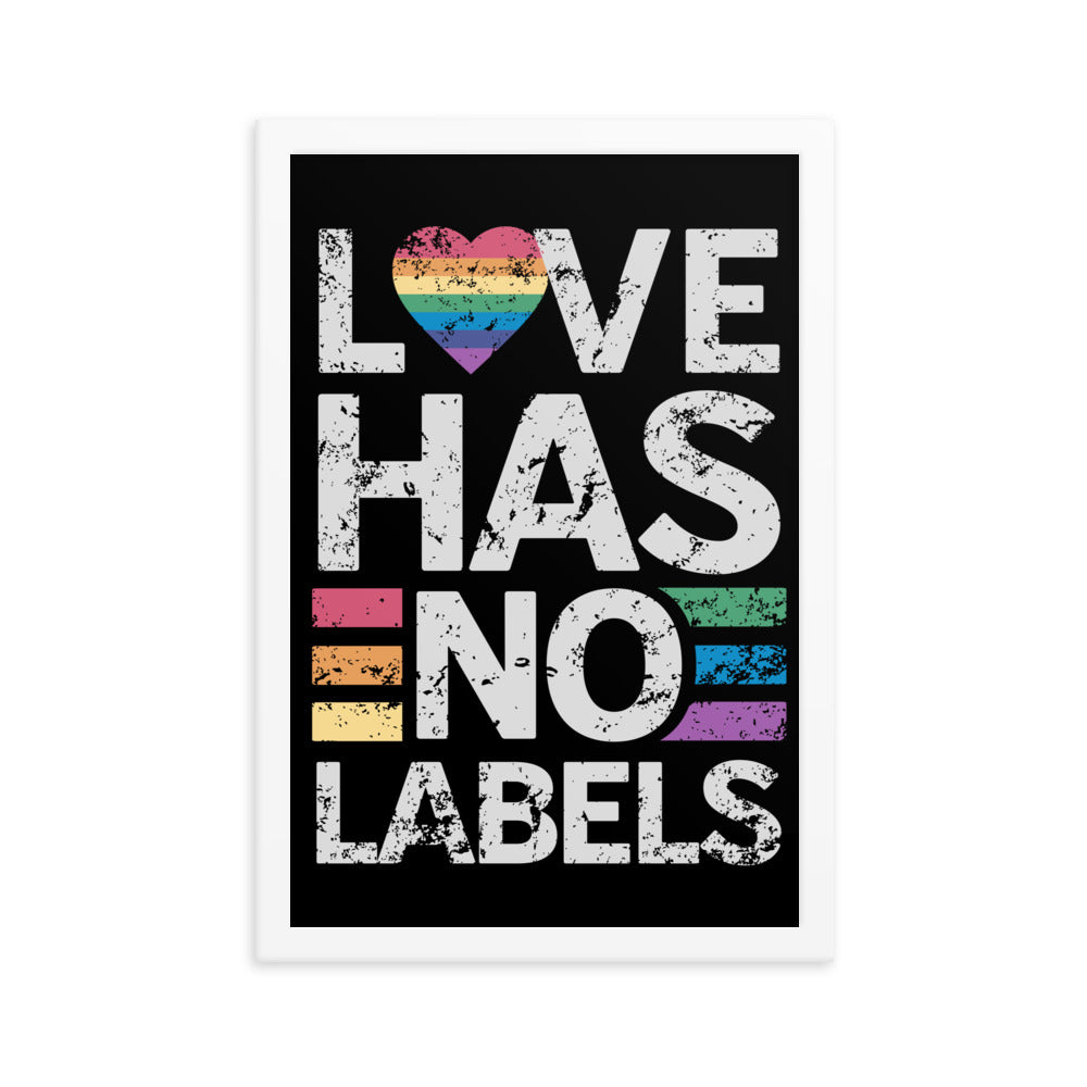 Love has no Labels Black Framed Poster