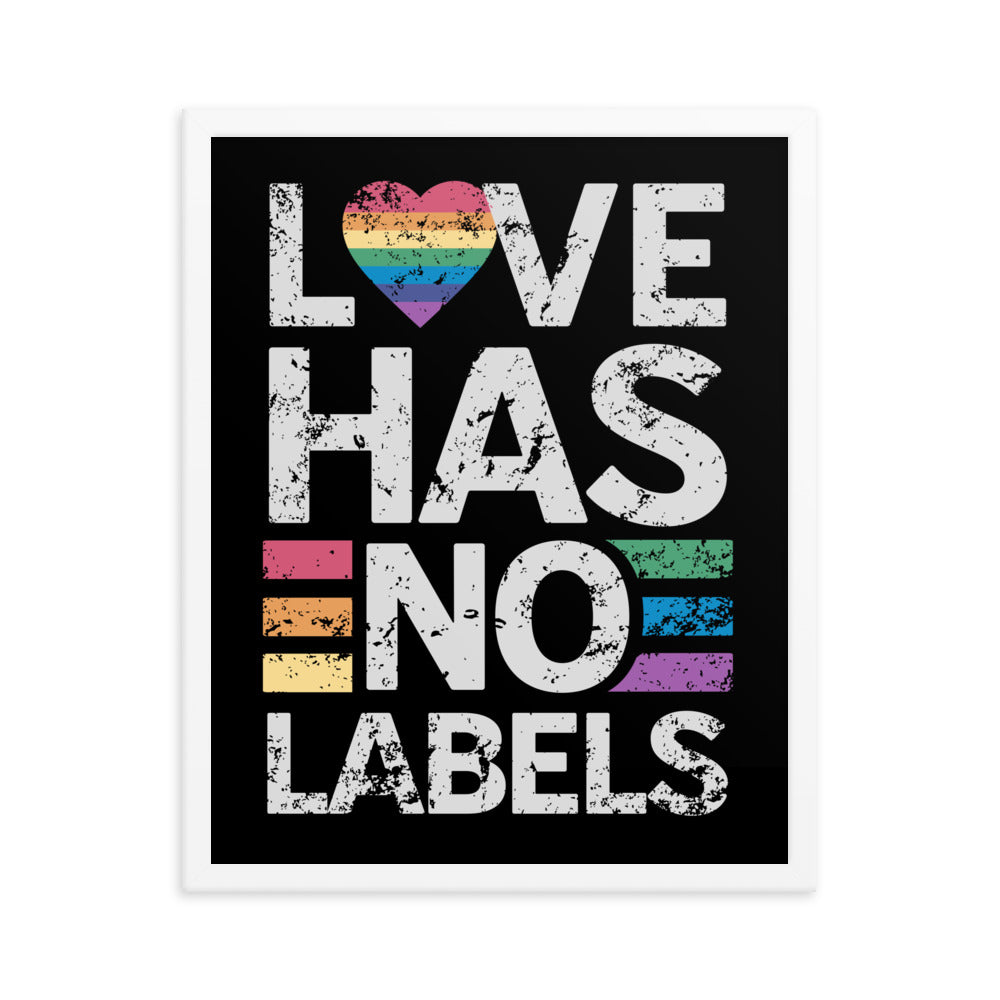 Love has no Labels Black Framed Poster