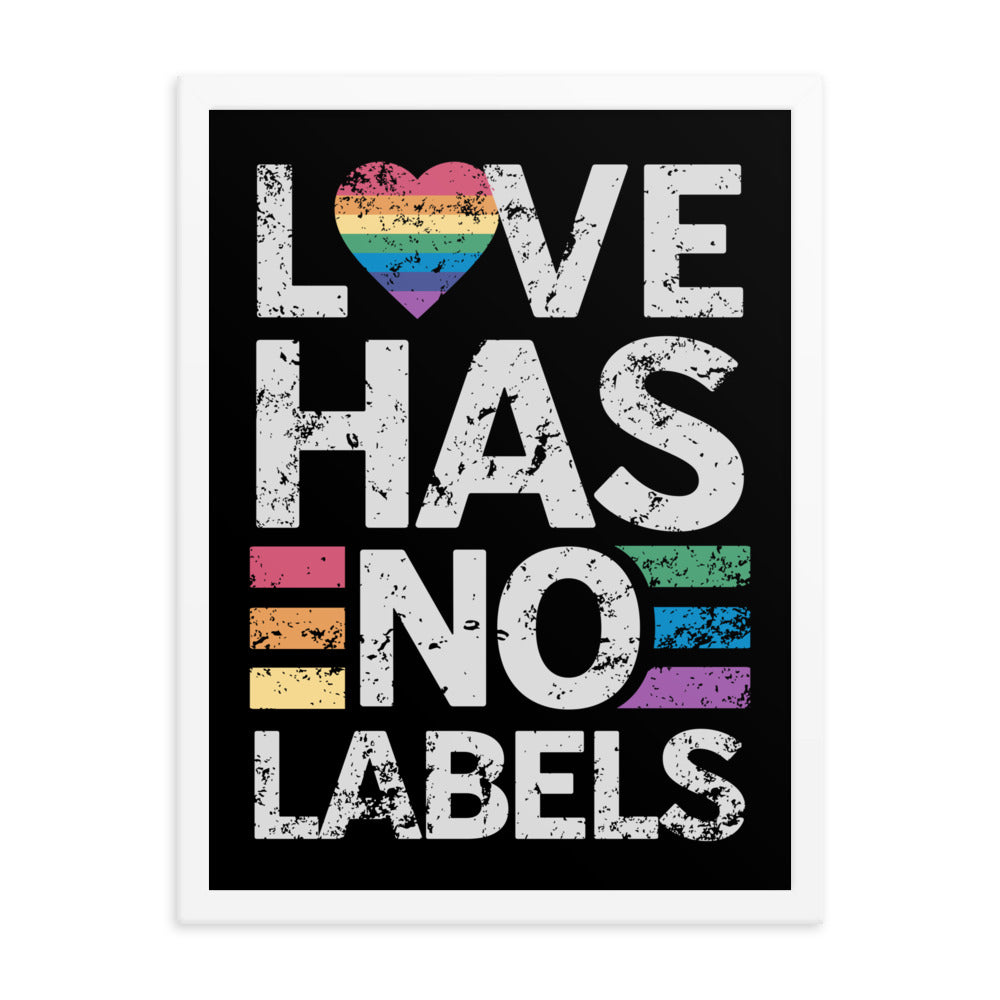 Love has no Labels Black Framed Poster