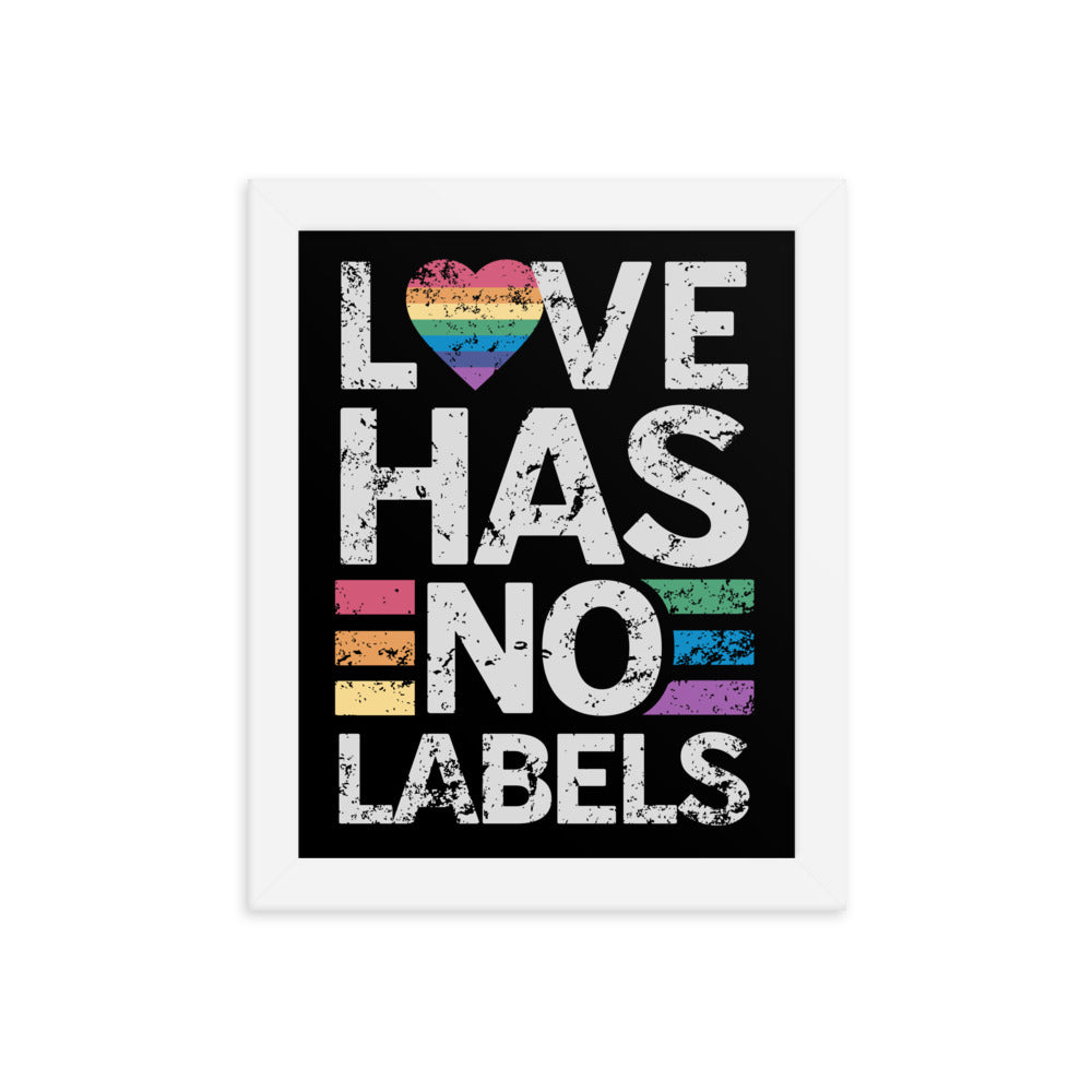 Love has no Labels Black Framed Poster