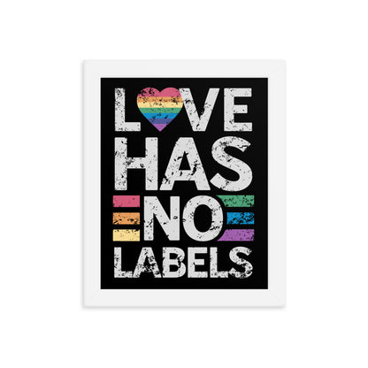 Love has no Labels Black Framed Poster