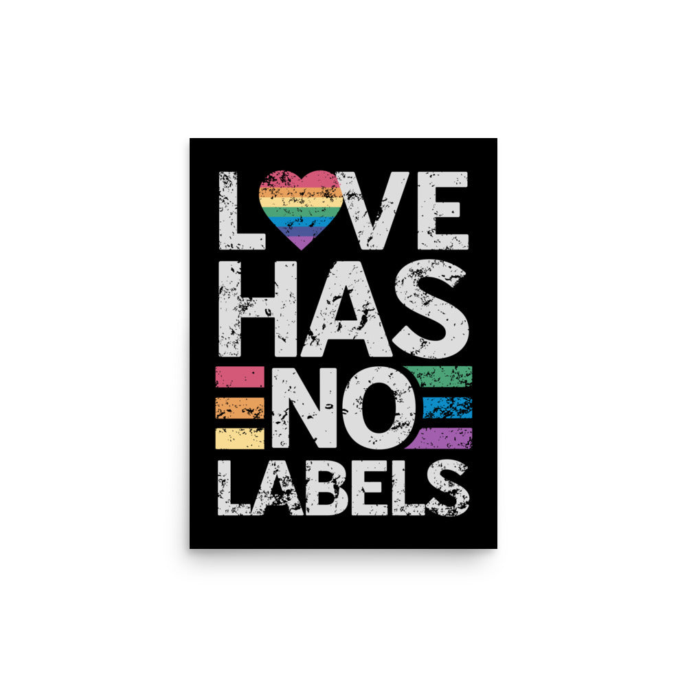 Love has no Labels Schwarz Poster